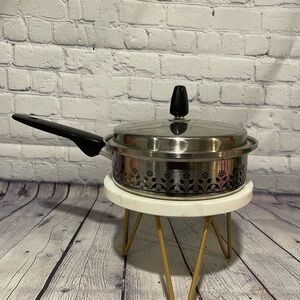 Regal Vintage sauce pan with lid and floral pattern